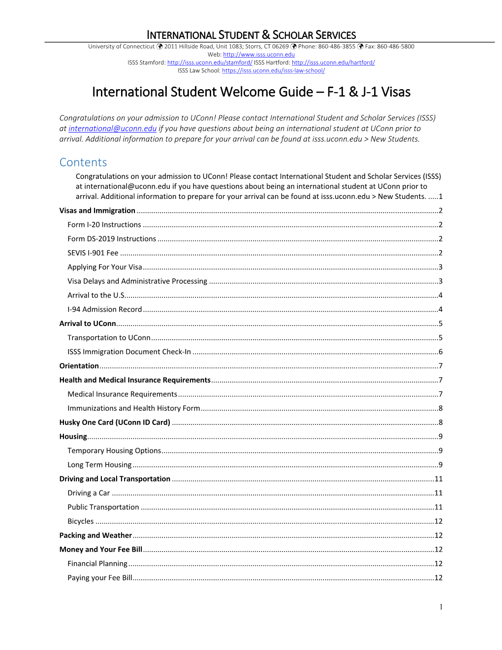 International Student Welcome Guide – F‐1 & J‐1 Visas