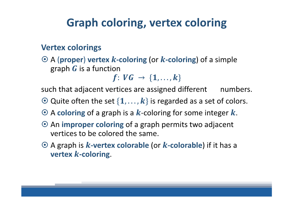 Graph Coloring, Vertex Coloring