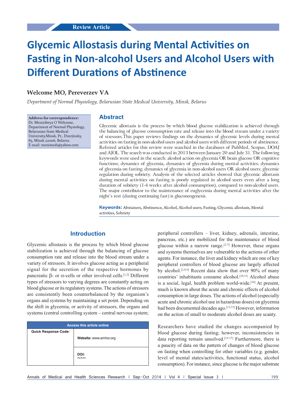 Glycemic Allostasis During Mental Activities on Fasting in Non‑Alcohol Users and Alcohol Users with Different Durations of Abstinence