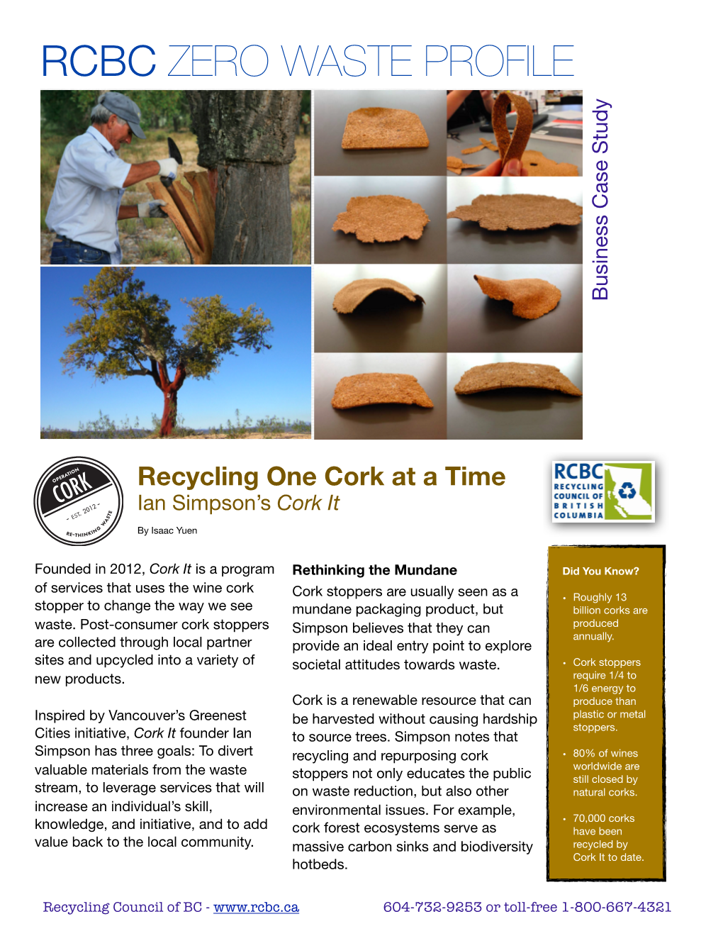 RCBC Zero Waste Profile: Cork-It!