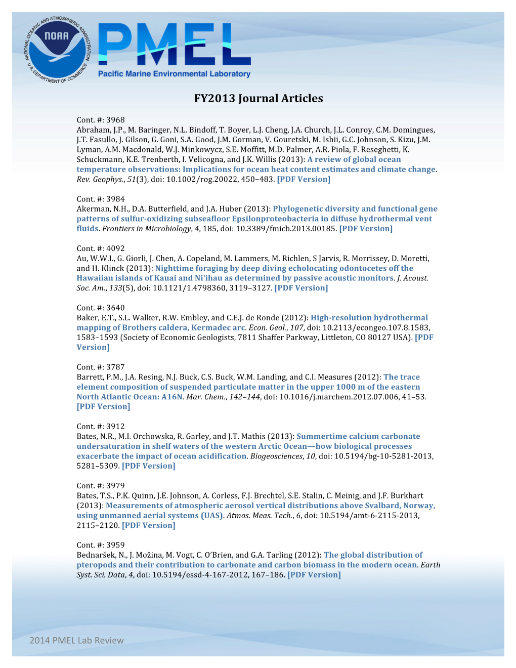 FY2013 Journal Articles