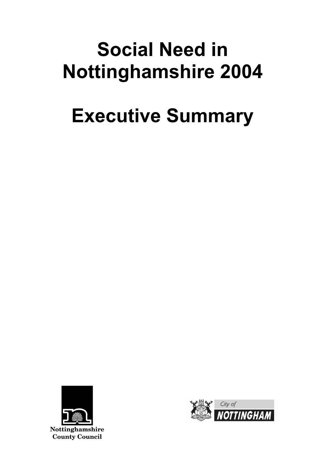 Social Need in Nottinghamshire 2004