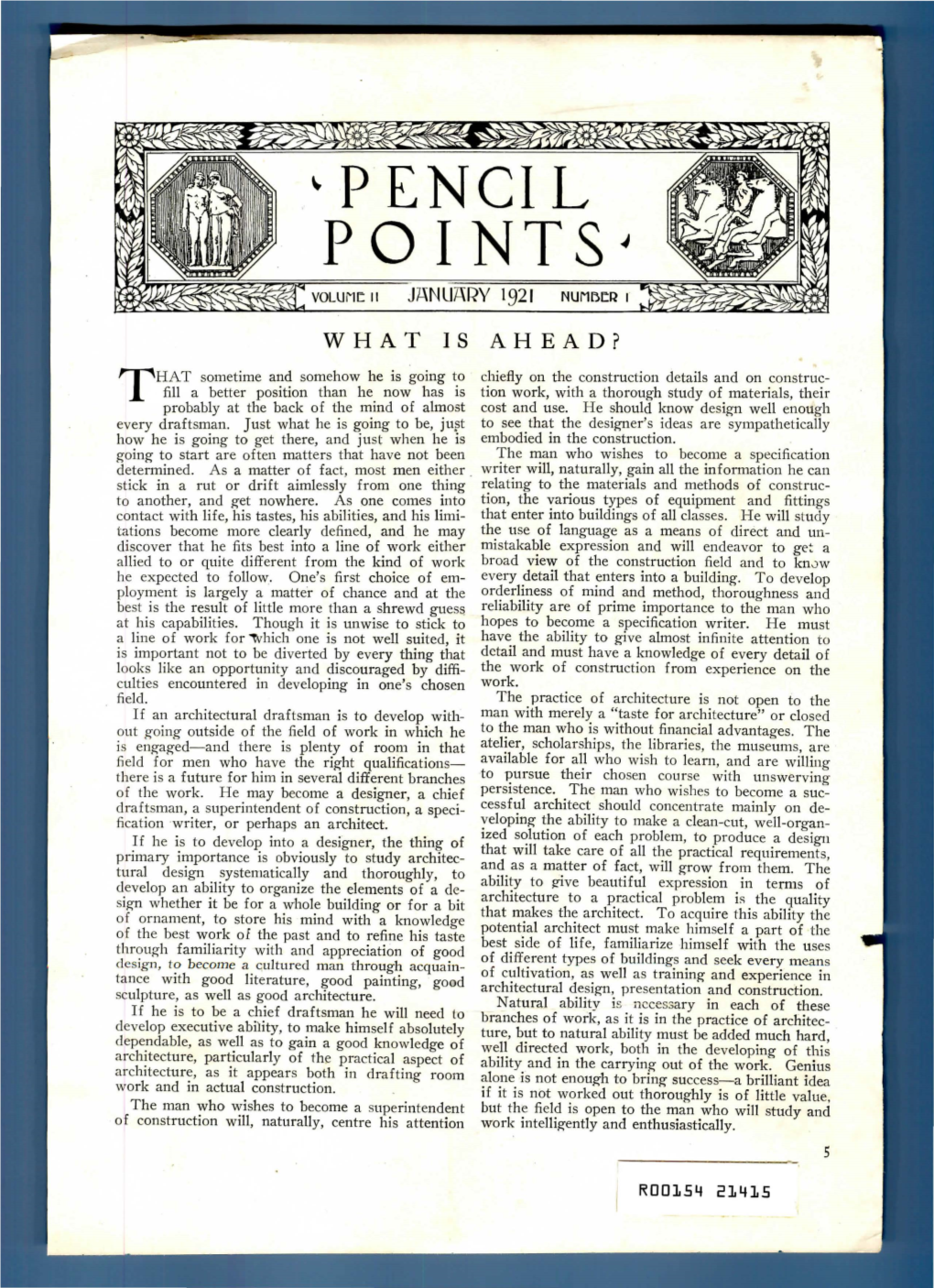 POINTS' VOLUME II J~NUARY 1921 Numf.>ER I
