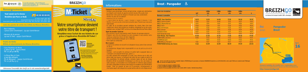 Porspoder Comment Lire Une Fiche Horaire : Renseignements - Vérifier Le Sens De La Ligne : Lecture De Haut En Bas : Origine Vers Destination