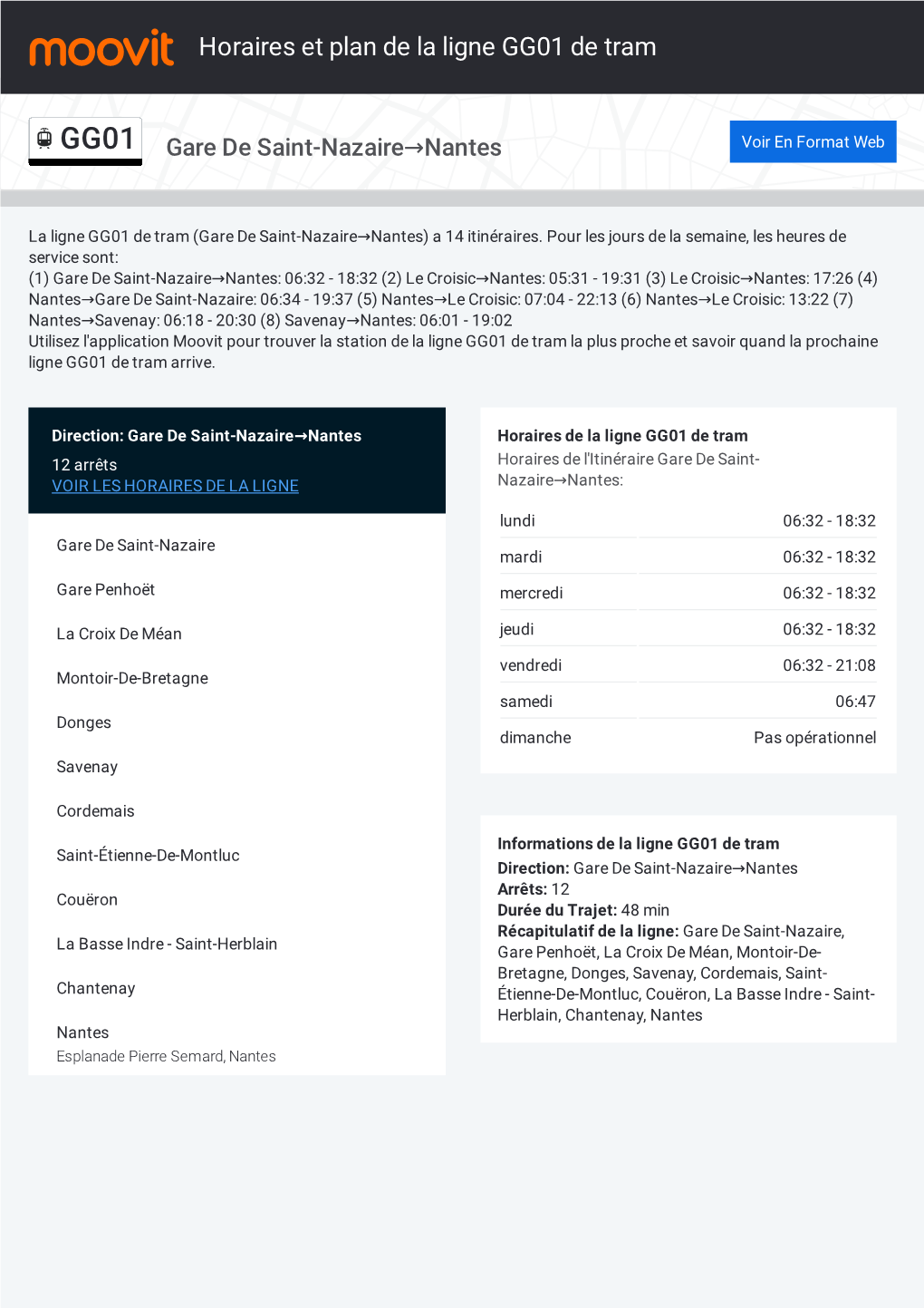 Horaires Et Trajet De La Ligne GG01 De Tram Sur Une Carte