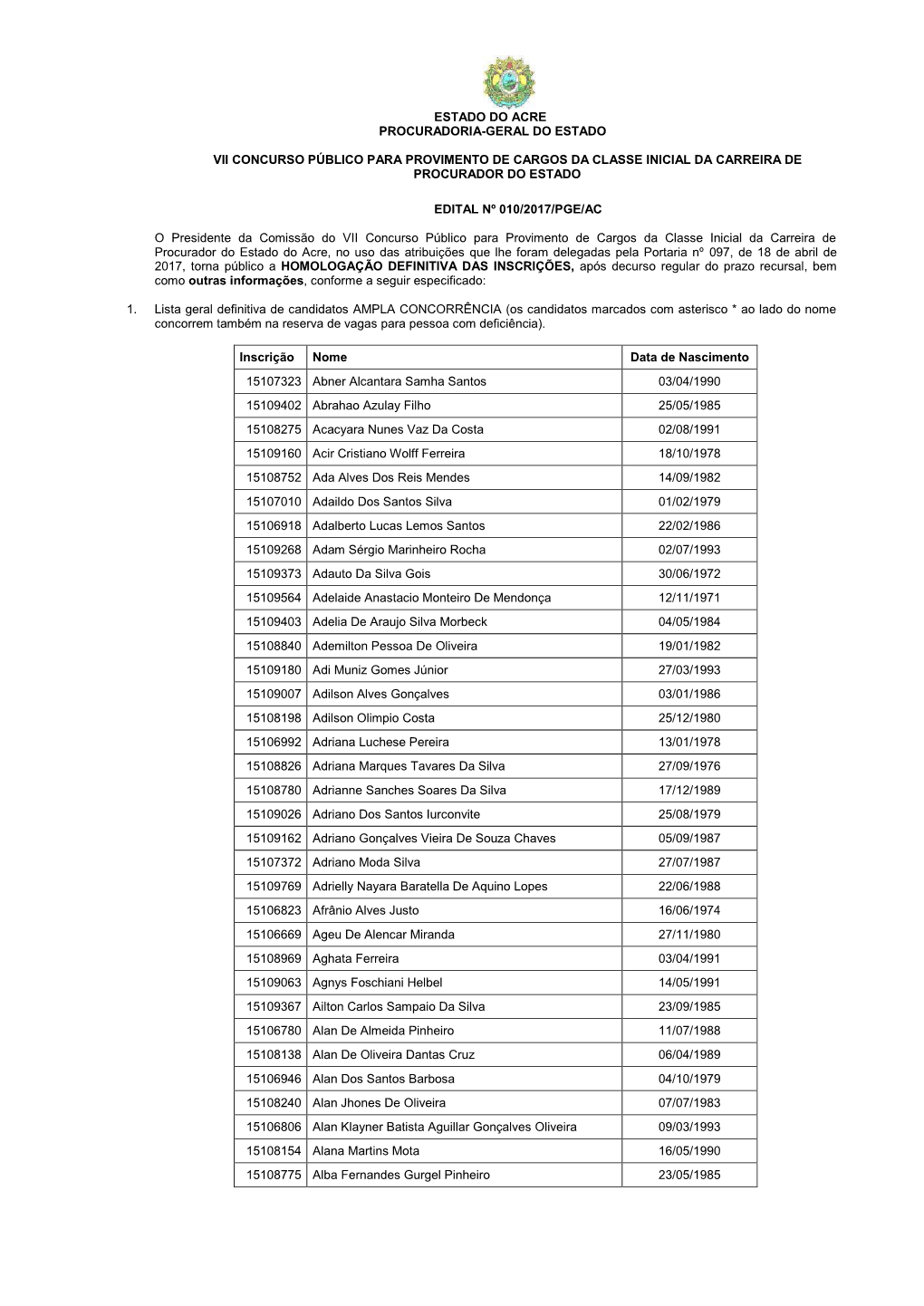 Estado Do Acre Procuradoria-Geral Do Estado