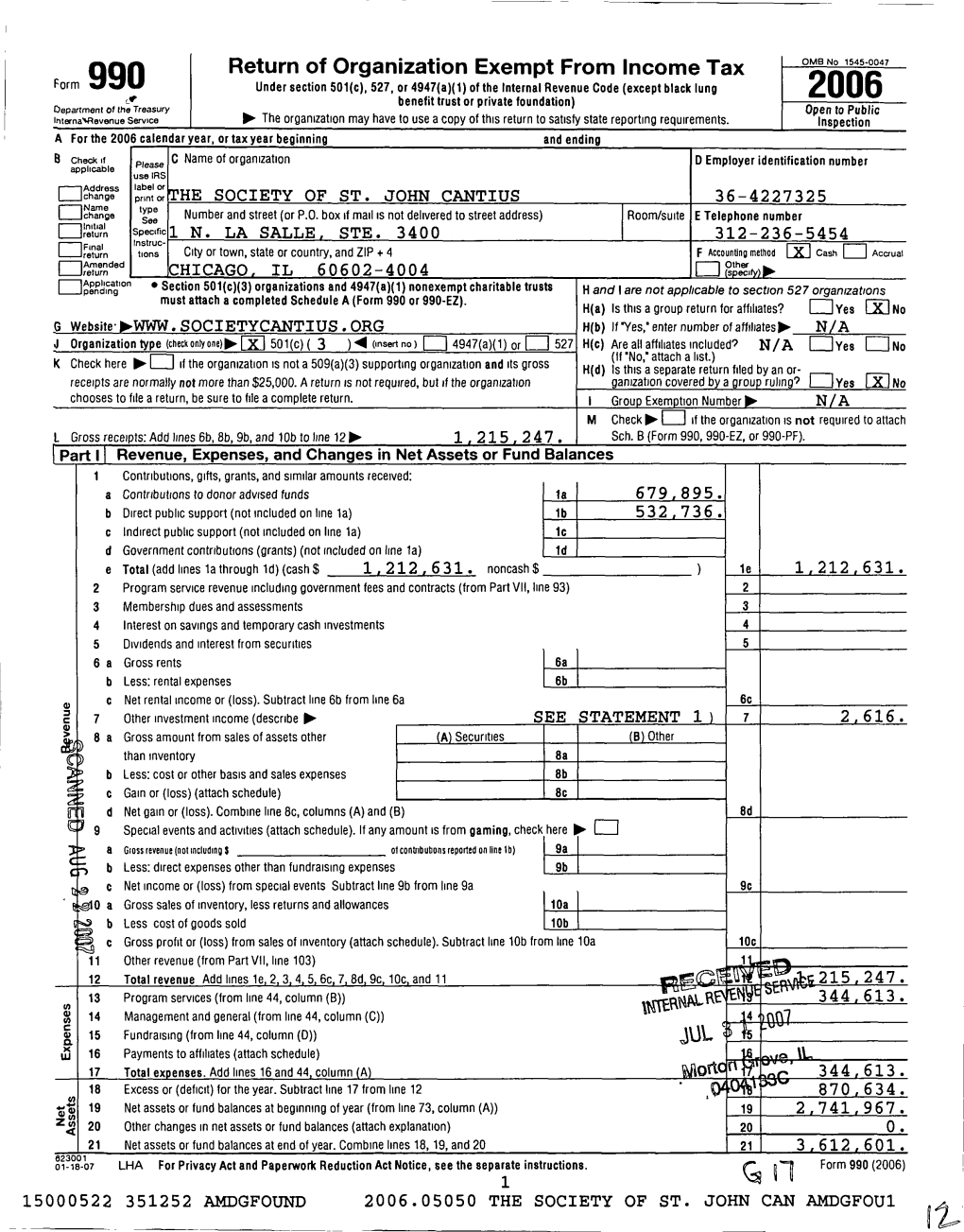 Return of Organization Exempt from Income