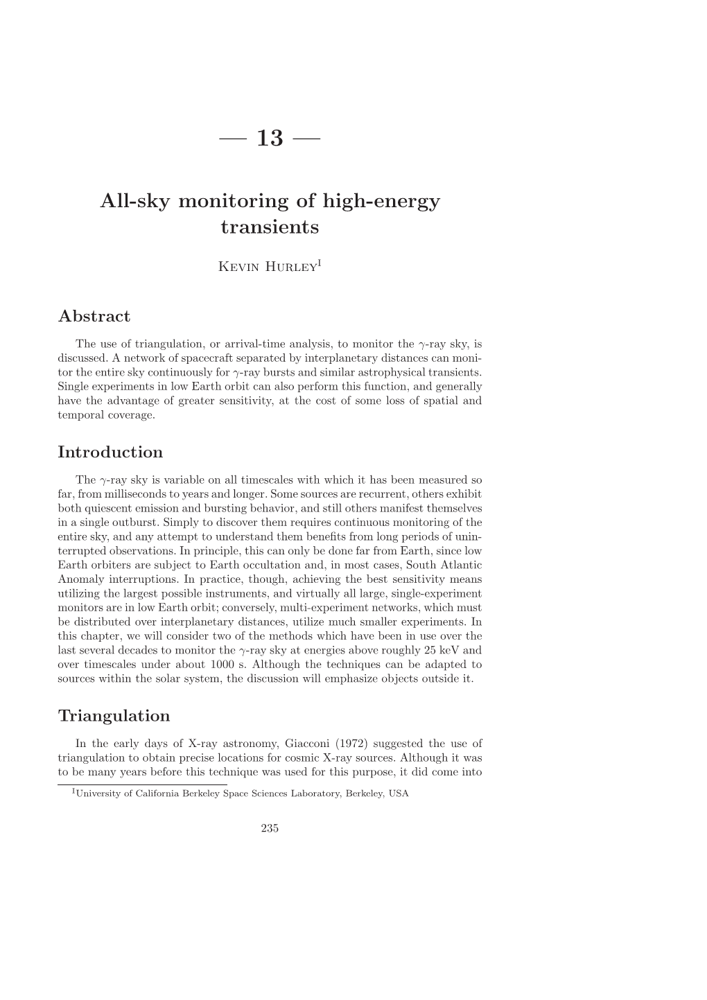 All-Sky Monitoring of High-Energy Transients