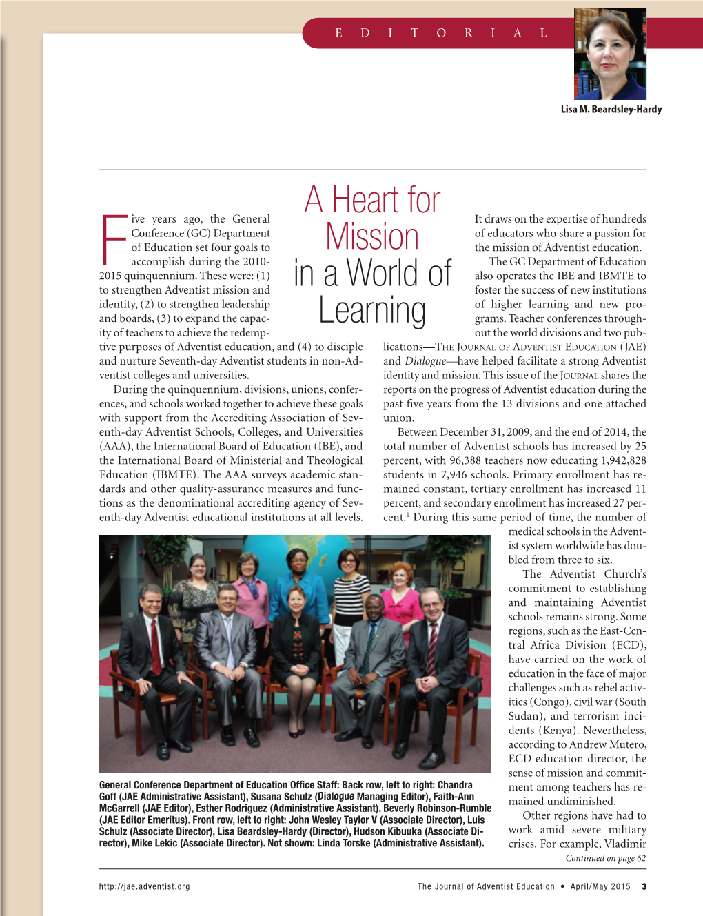 A Heart for Mission in a World of Learning