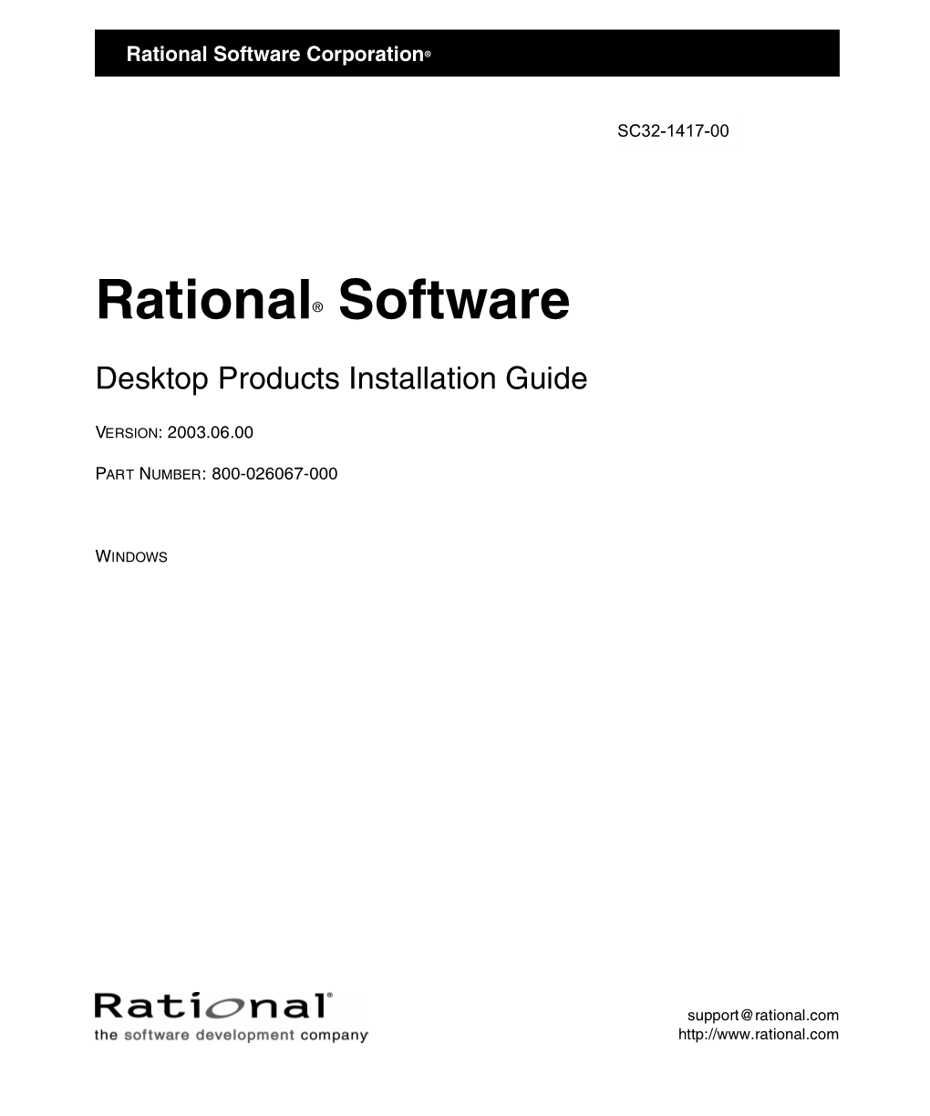 Installation Guide for Rational Desktop Products Rs Install Desktop.Book Page Ix Wednesday, April 16, 2003 4:52 PM