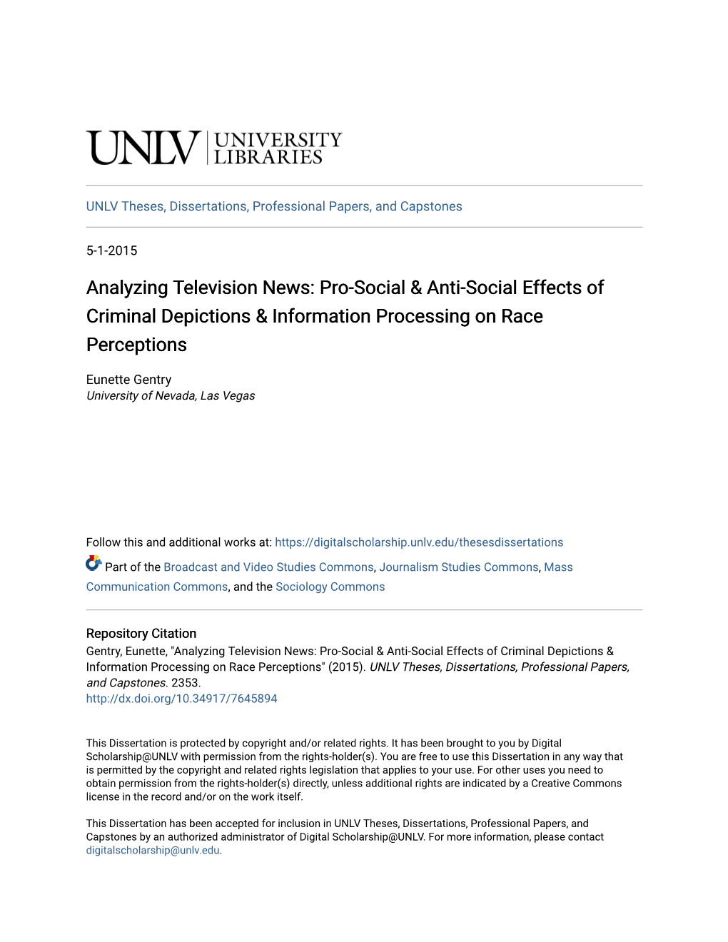 Analyzing Television News: Pro-Social & Anti-Social Effects Of