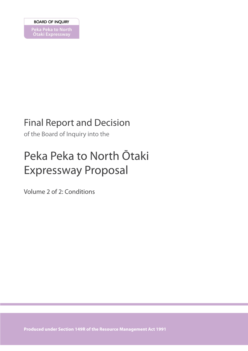 Peka Peka to North Ōtaki Expressway Proposal