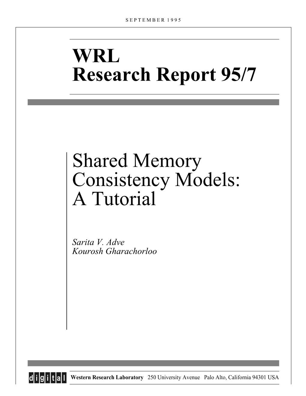 Shared Memory Consistency Models: a Tutorial