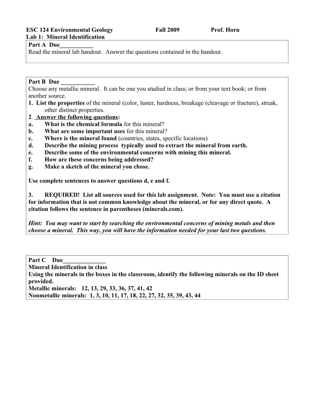 ESC 124 Environmental Geology