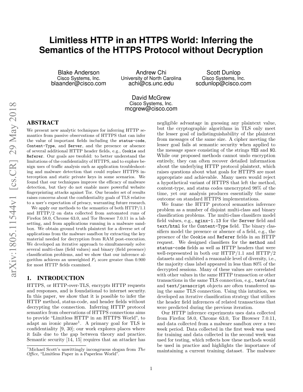 Inferring the Semantics of the HTTPS Protocol Without Decryption