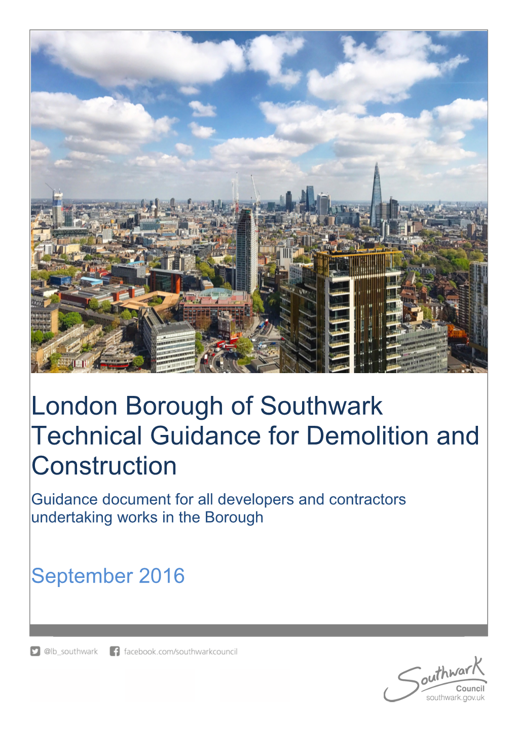 Southwark's Technical Guidance for Demolition and Construction