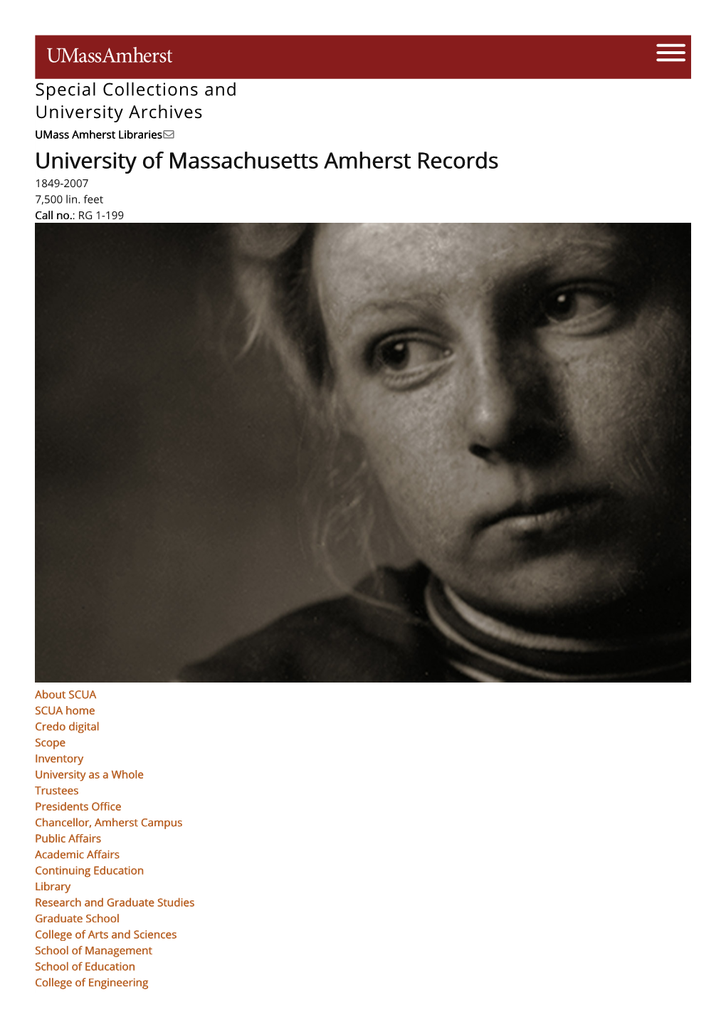 University of Massachusetts Amherst Records, 1849-2021 Finding