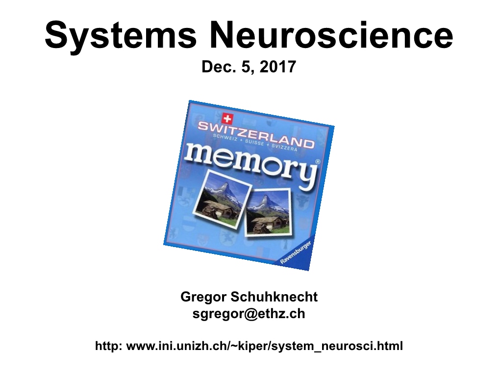 Systems Neuroscience Dec