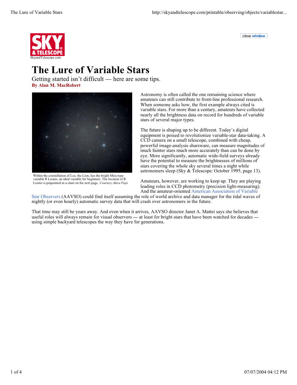 The Lure of Variable Stars