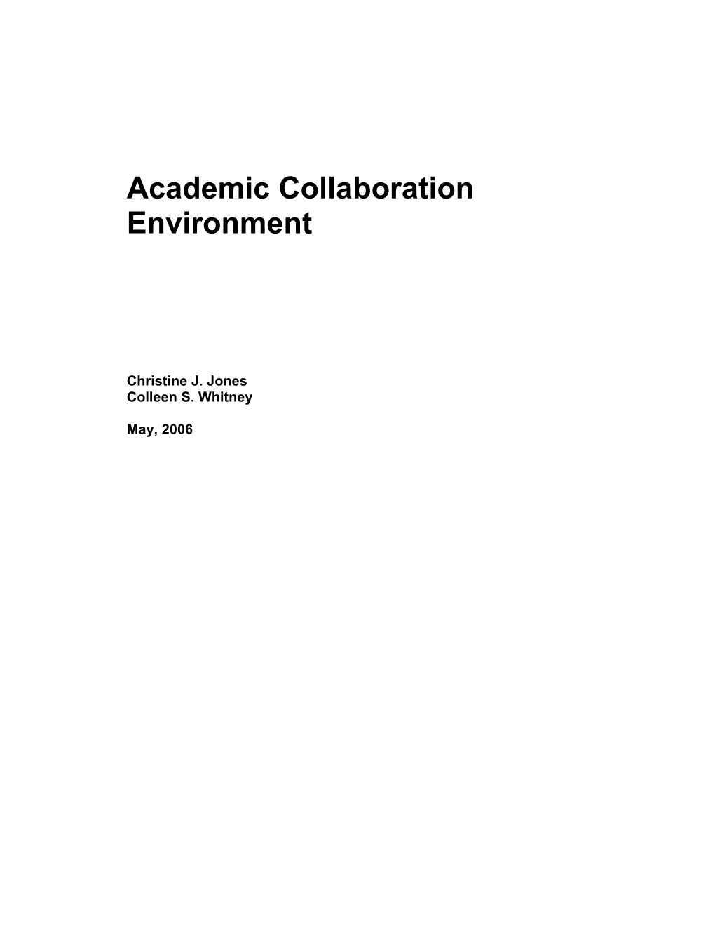 Academic Collaboration Environment