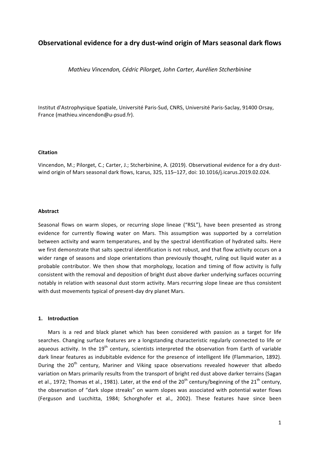 Observational Evidence for a Dry Dust-Wind Origin of Mars Seasonal Dark Flows