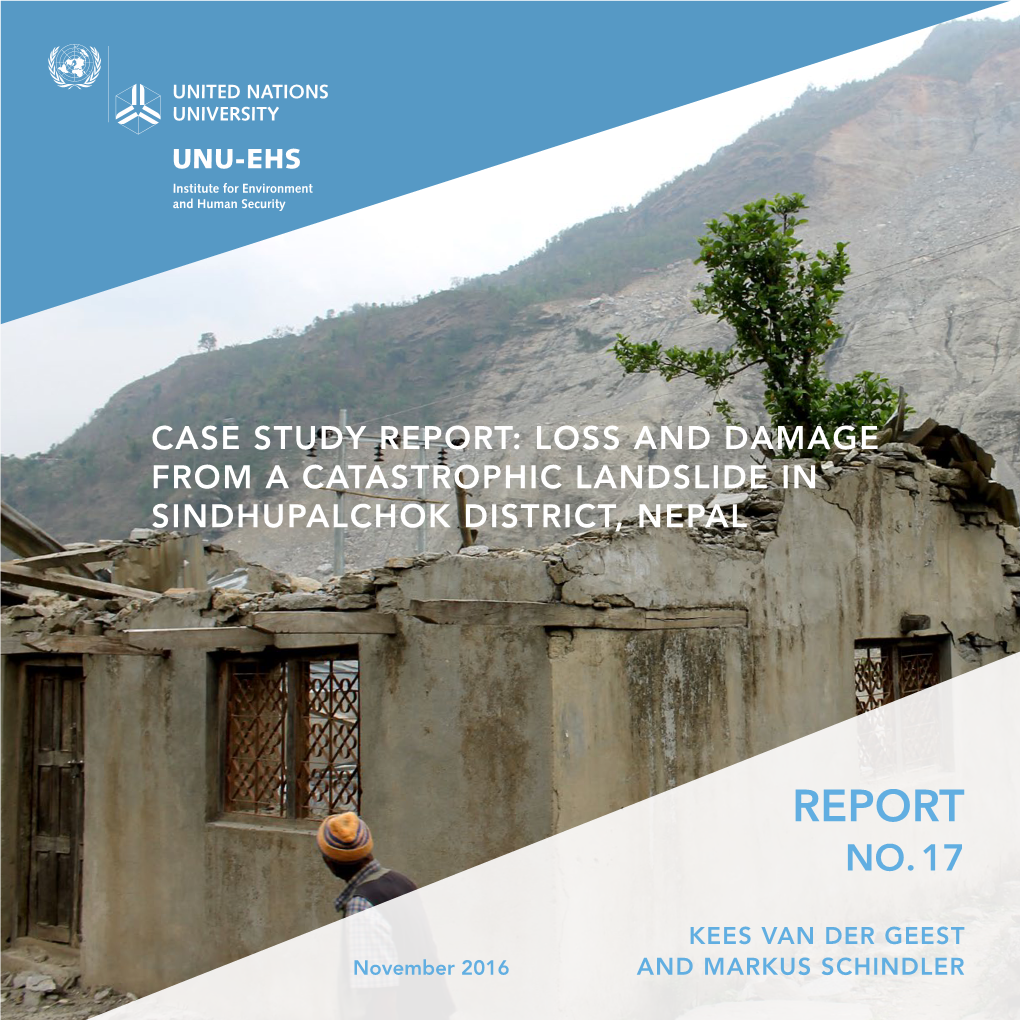 Case Study Report: Loss and Damage from a Catastrophic Landslide in Sindhupalchok District, Nepal