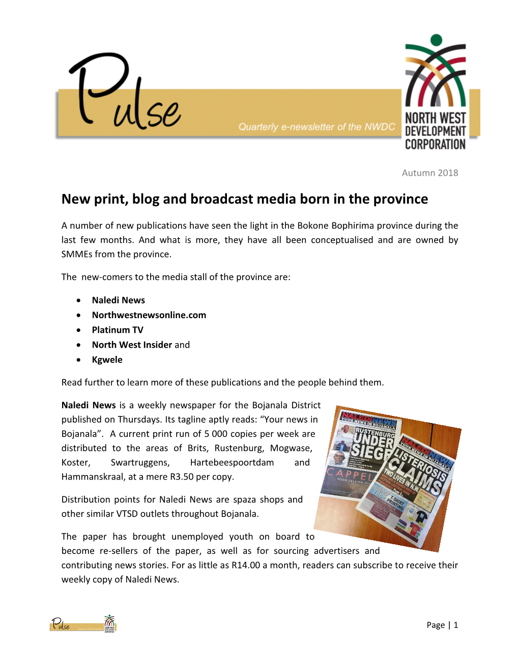 New Print, Blog and Broadcast Media Born in the Province