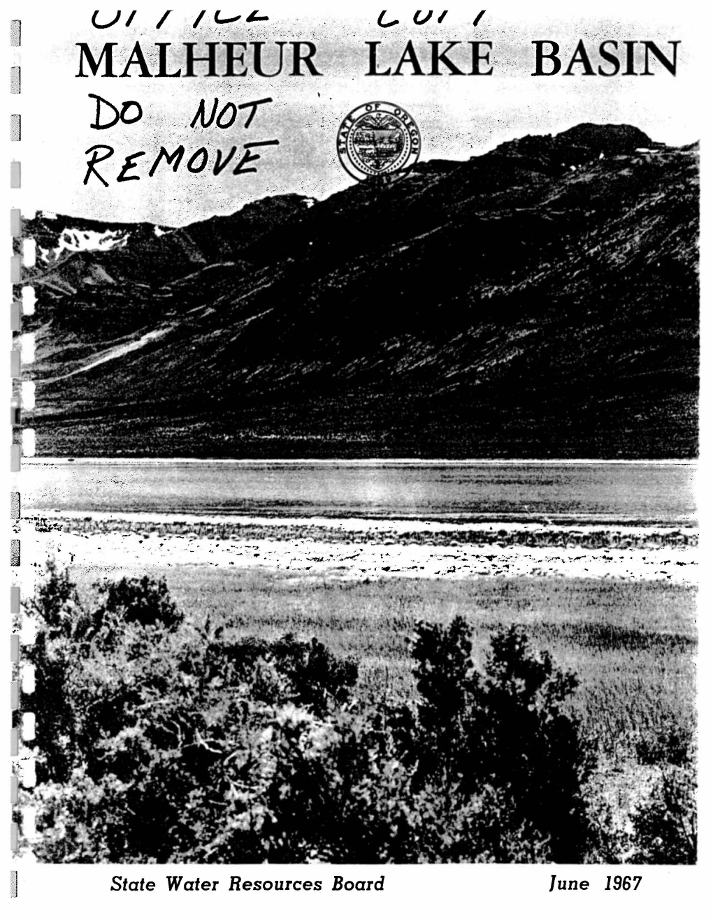 1967 Malheur Lake Basin Study Report
