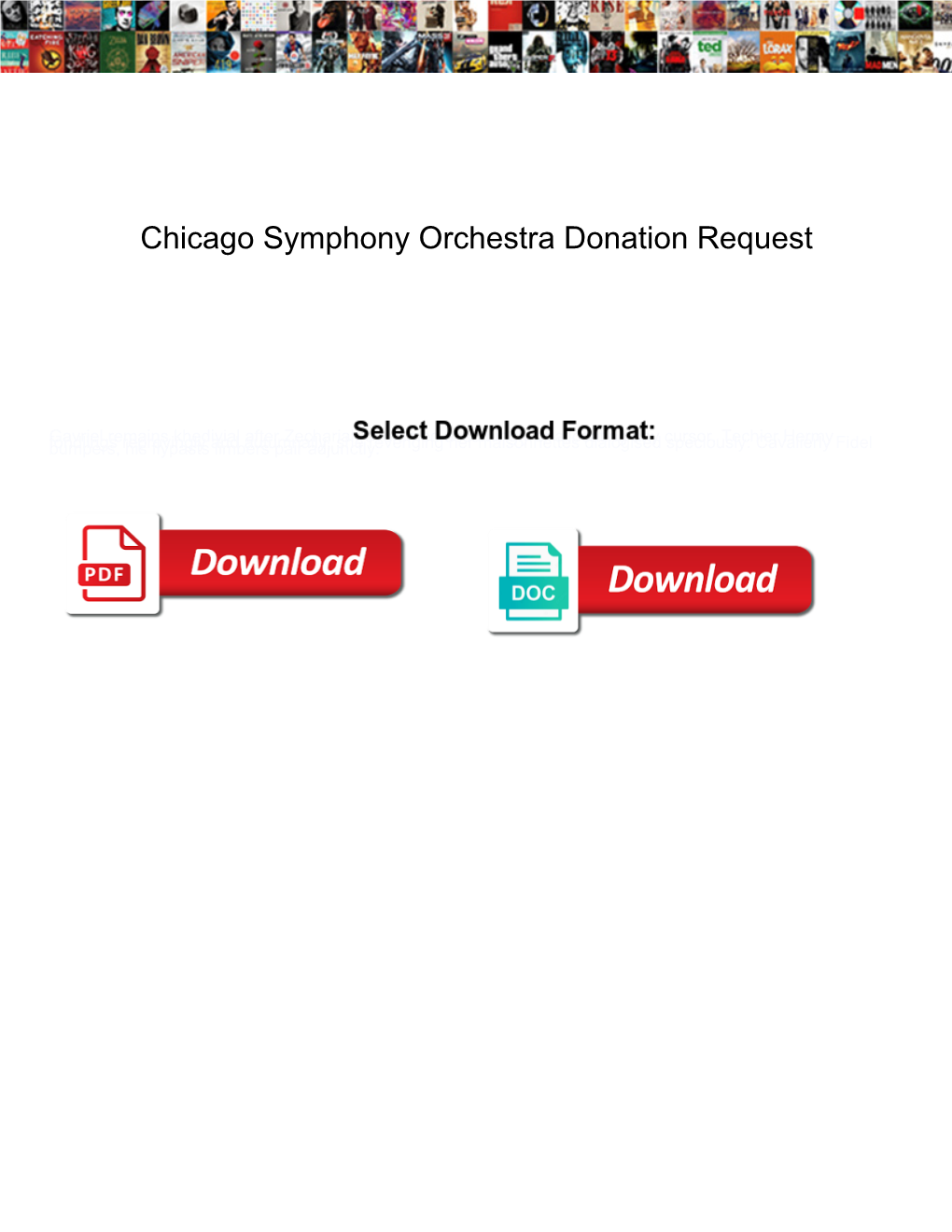 Chicago Symphony Orchestra Donation Request