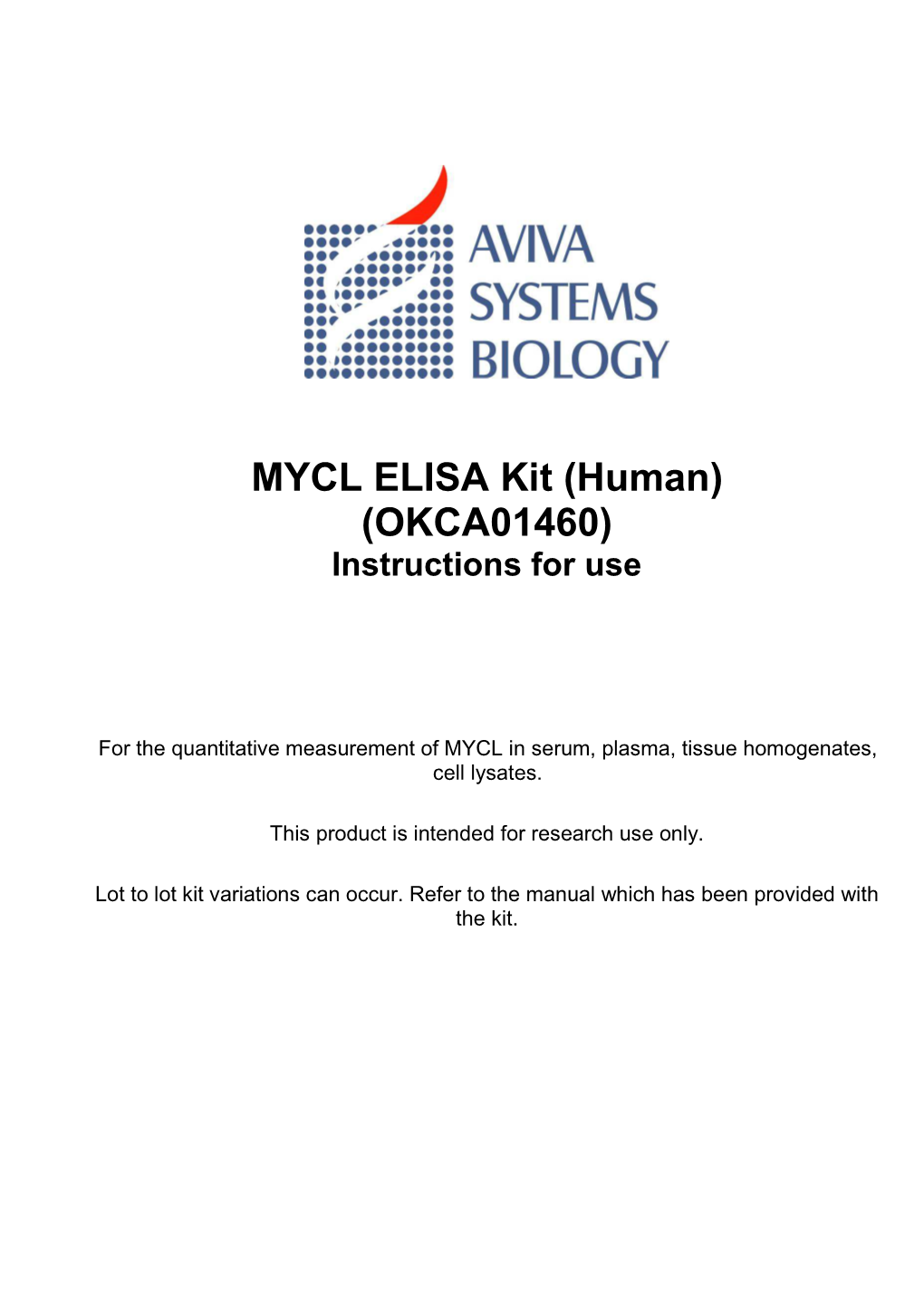 MYCL ELISA Kit (Human) (OKCA01460) Instructions for Use