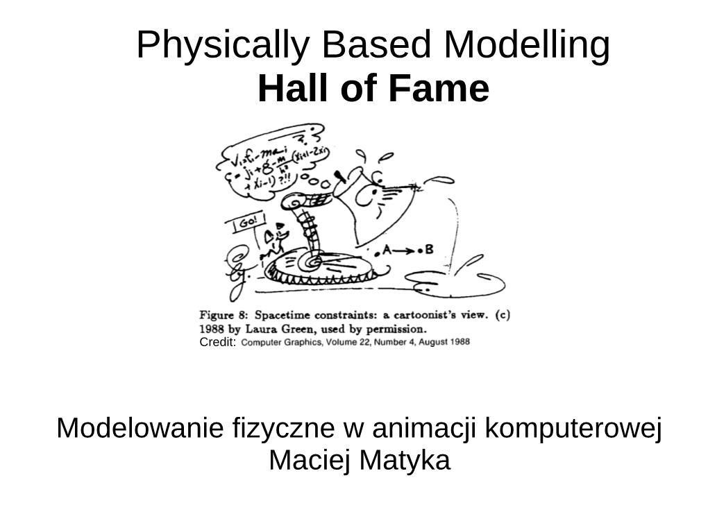 Physically Based Modelling Hall of Fame