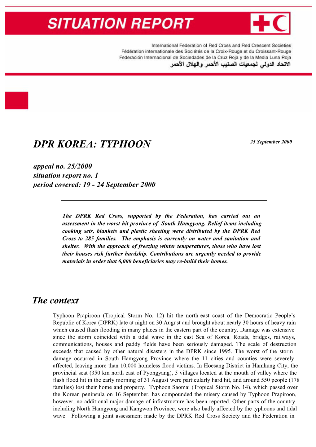 DPR KOREA TYPHOON (Appeal 25/2000)