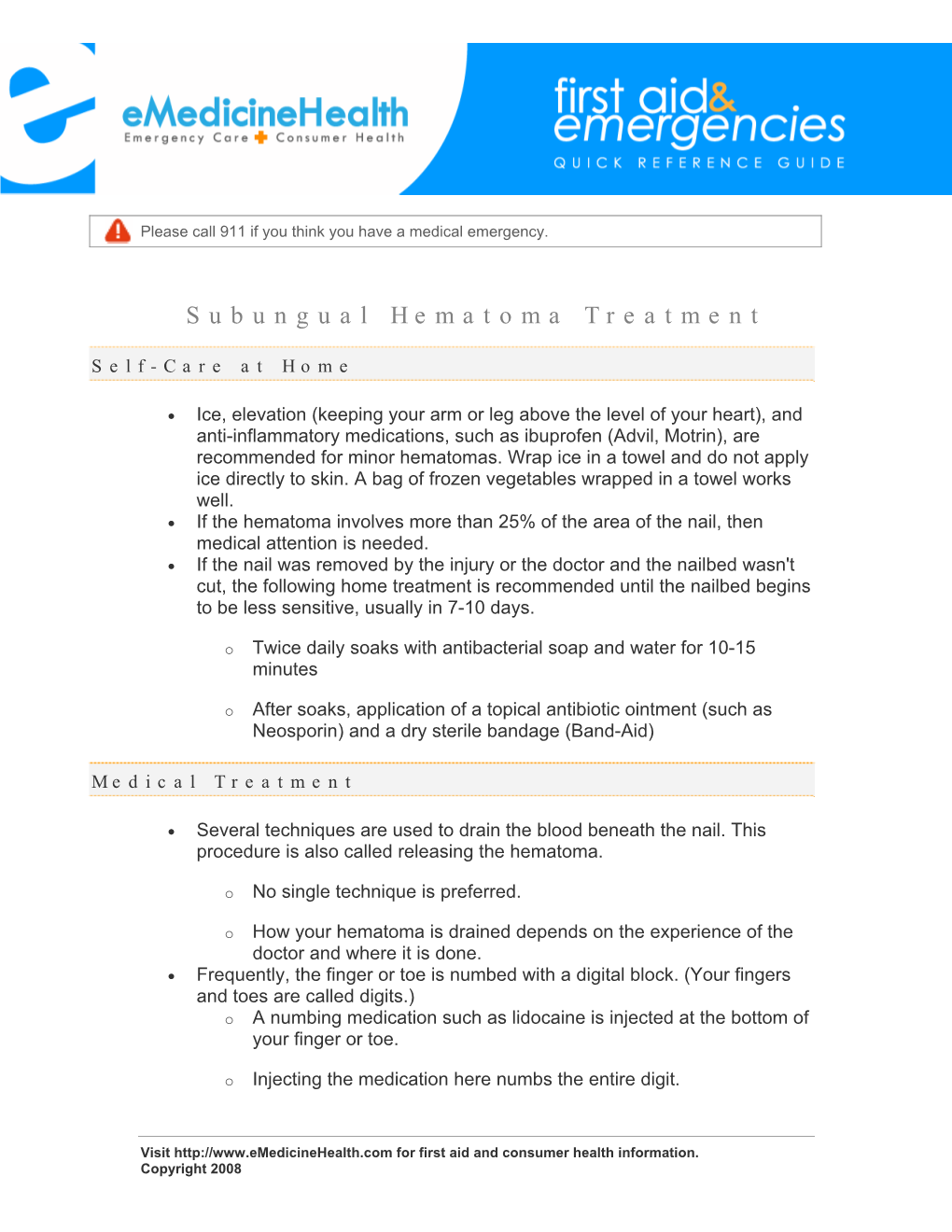 Subungual Hematoma Treatment
