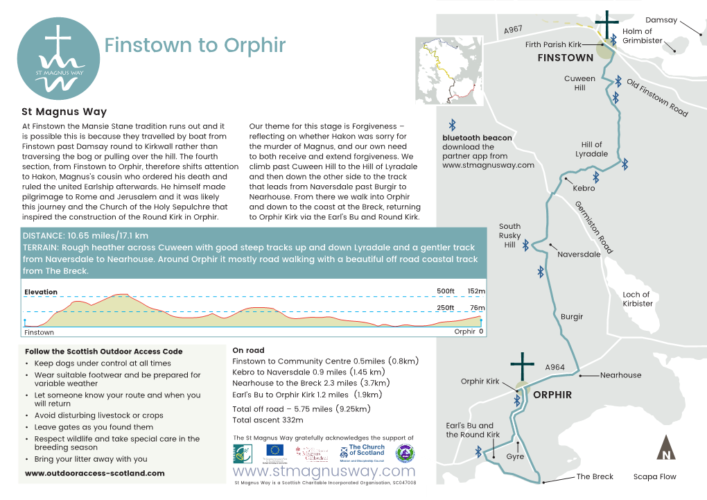 Finstown to Orphir Firth Parish Kirk FINSTOWN