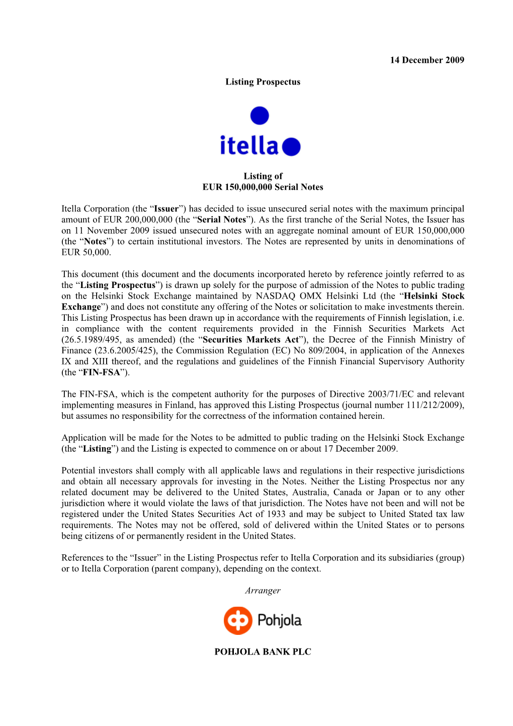 Listing Prospectus Itella Final Version Clean