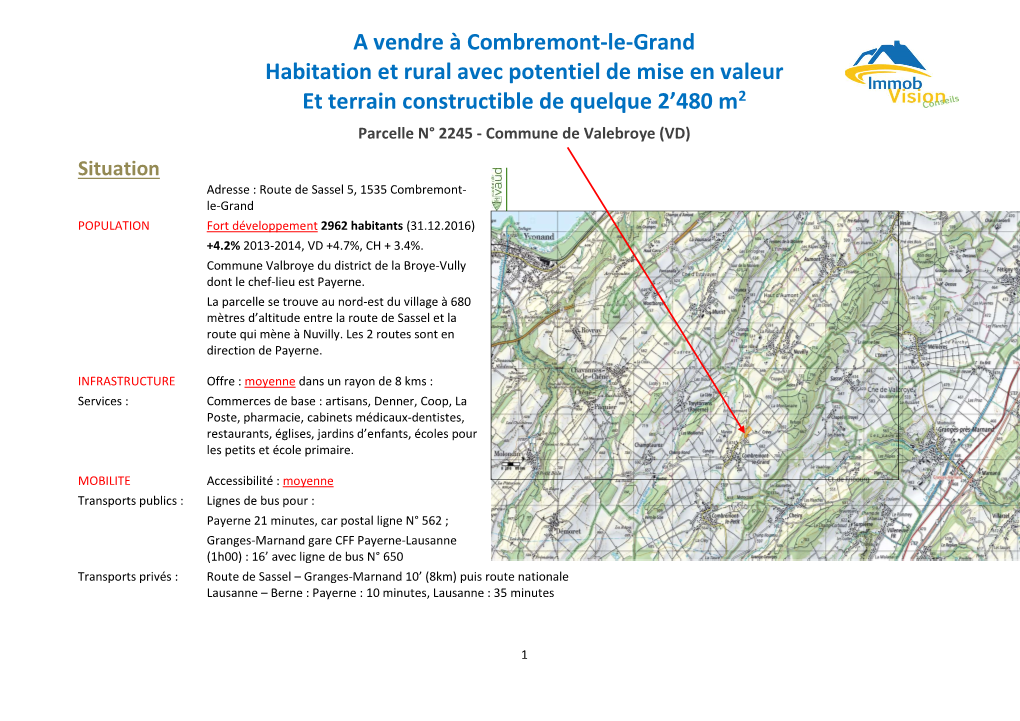 A Vendre À Combremont-Le-Grand Habitation Et Rural Avec Potentiel De