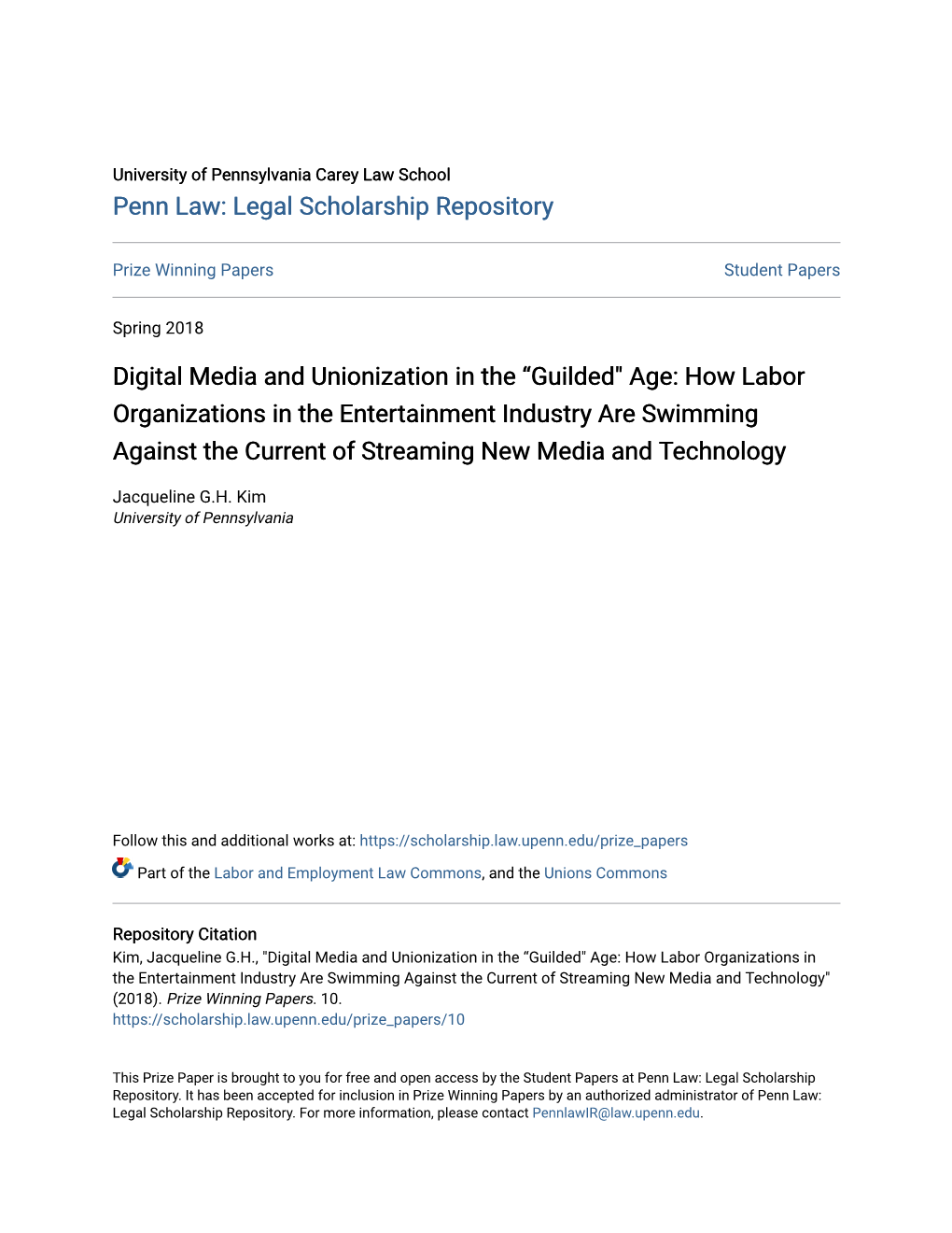 Guilded" Age: How Labor Organizations in the Entertainment Industry Are Swimming Against the Current of Streaming New Media and Technology