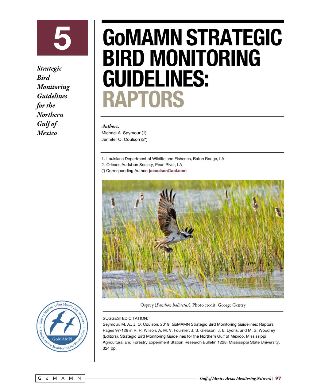 Gomamn Strategic Bird Monitoring Guidelines: Raptors