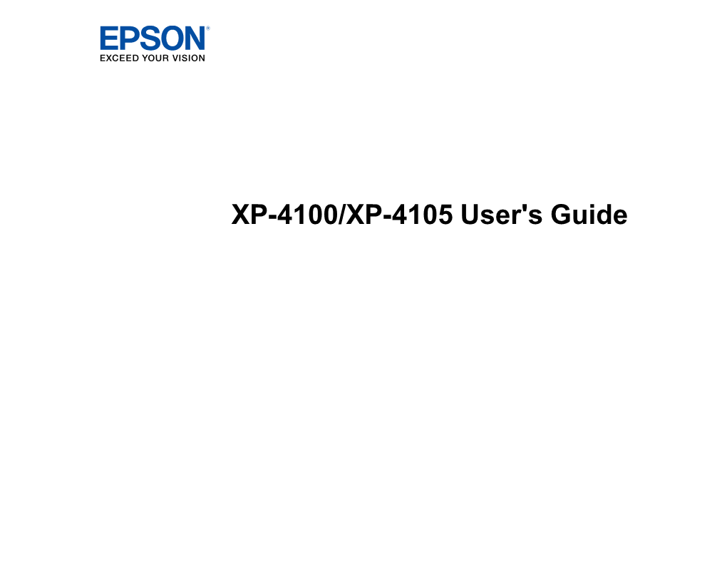 XP-4100/XP-4105 User's Guide