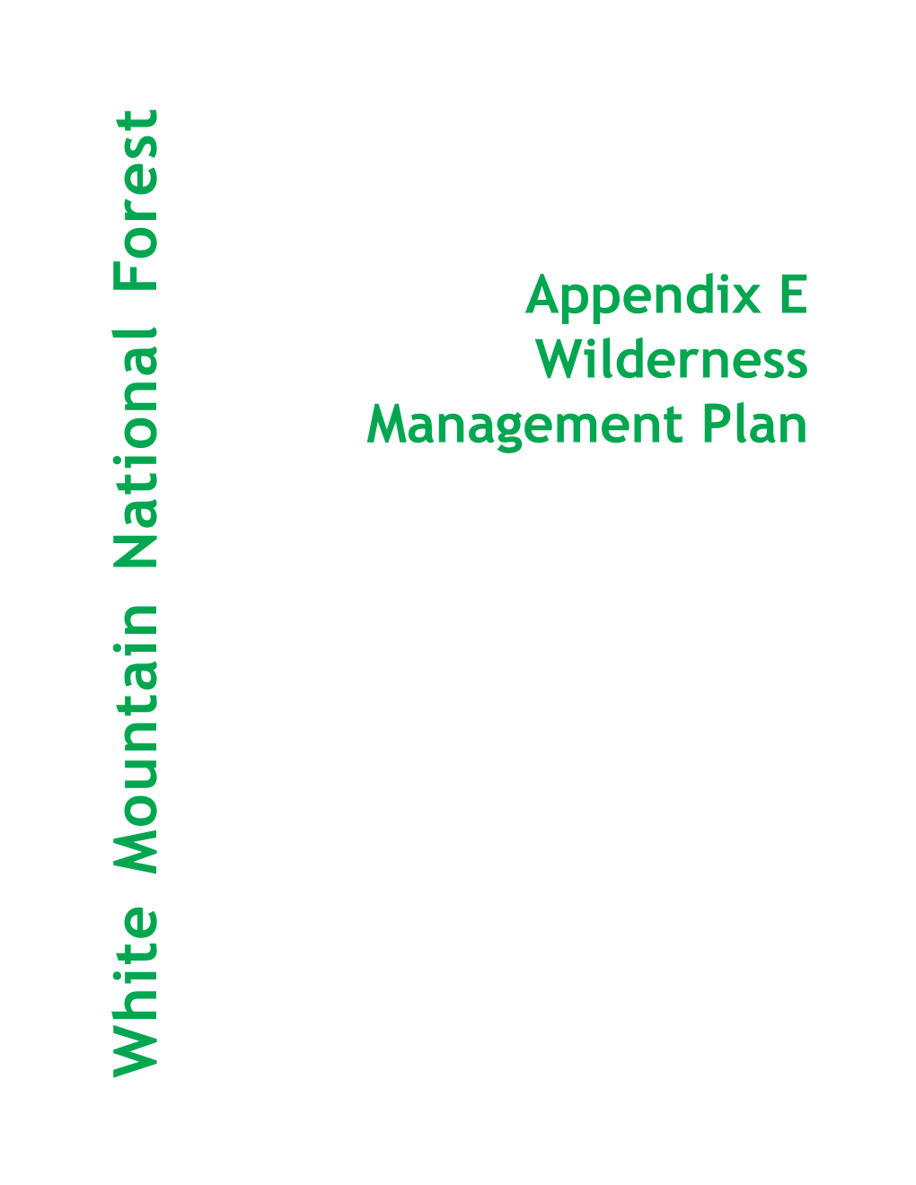 Wilderness Management Plan White Mountain National Forest Contents 1.0 Introduction