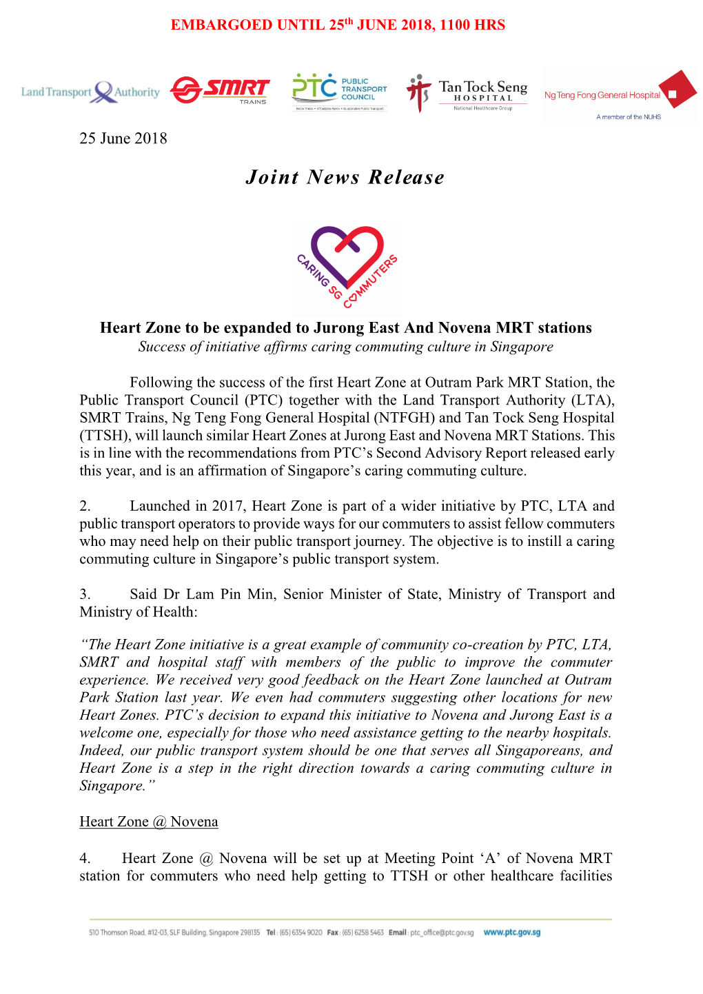 Joint News Release