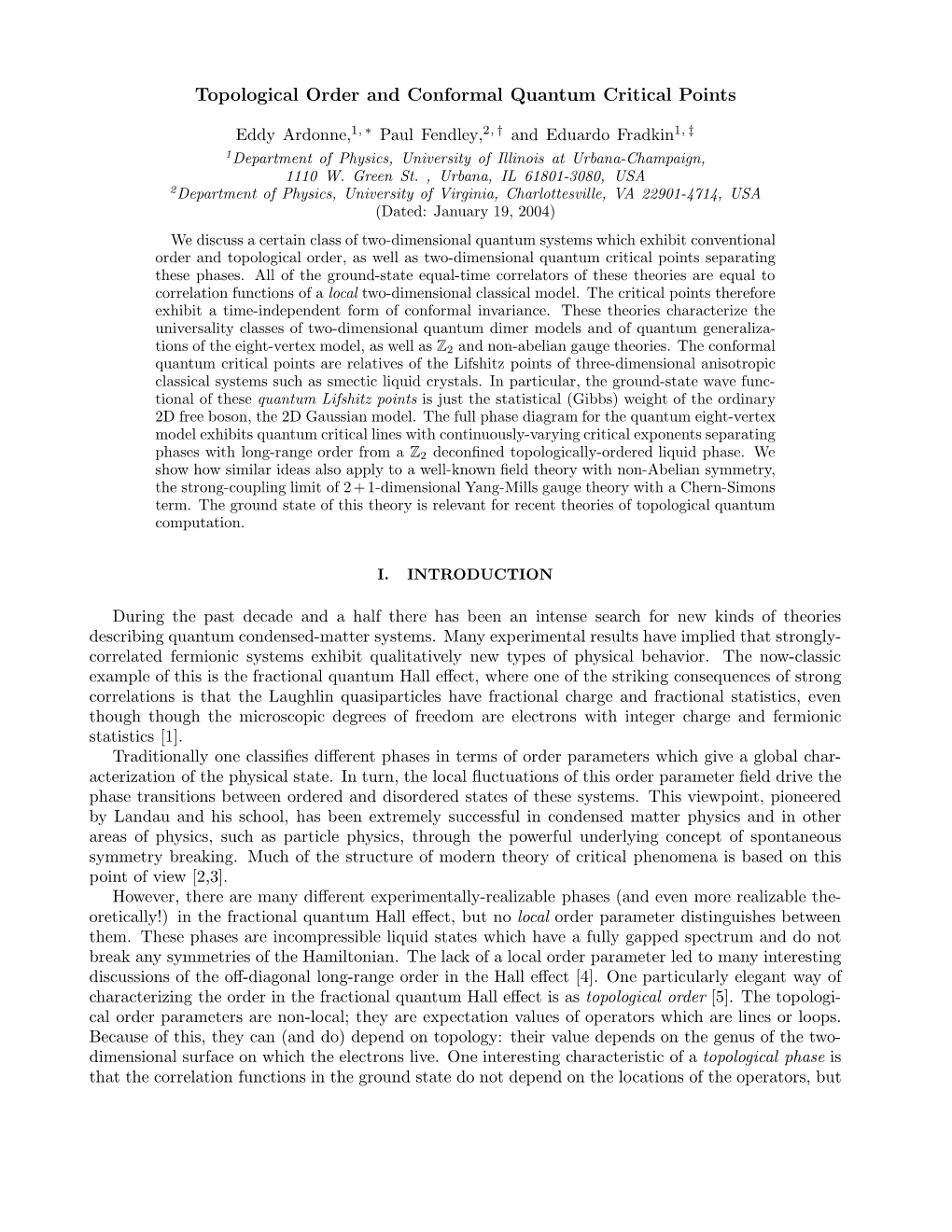 Topological Order and Conformal Quantum Critical Points