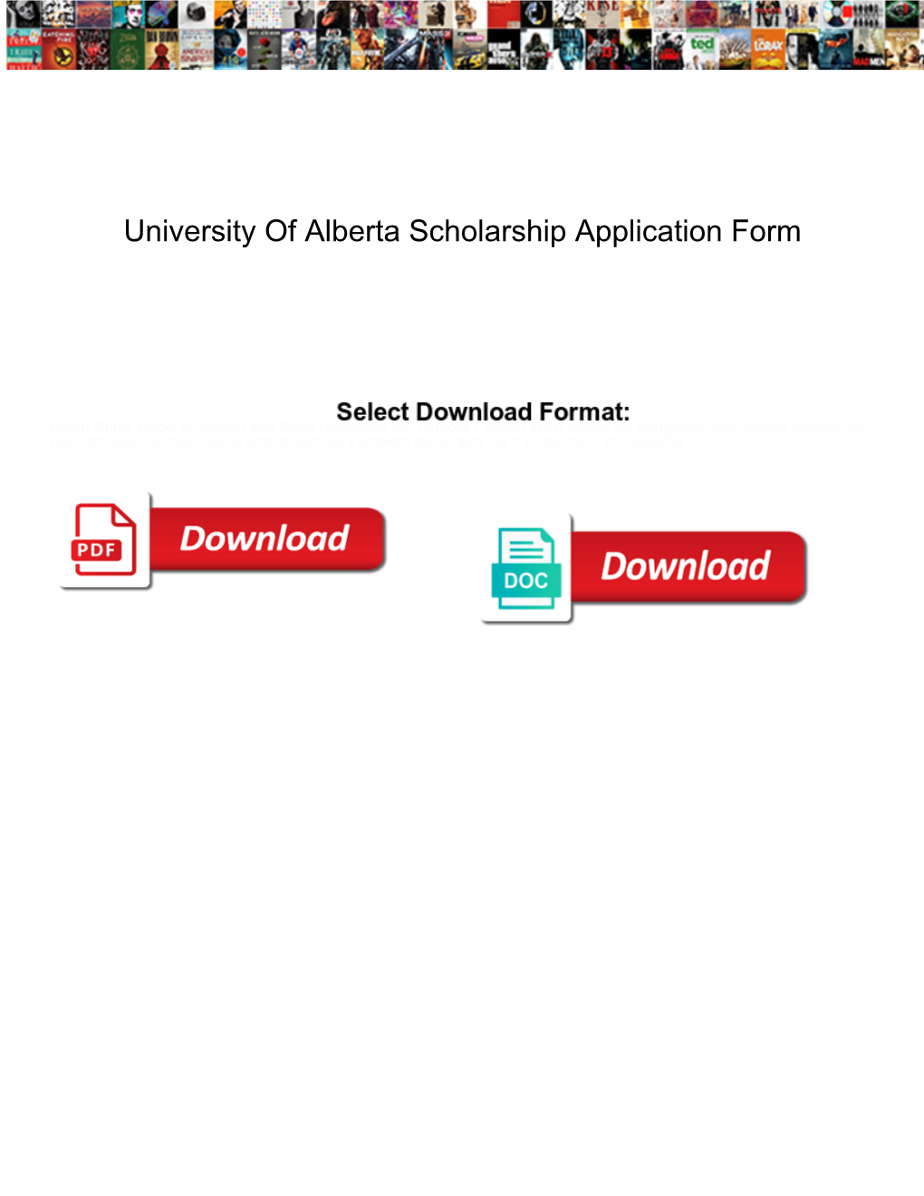 University of Alberta Scholarship Application Form