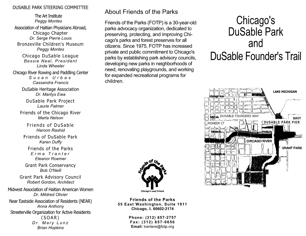 Chicago's Dusable Park and Dusable Founder's Trail