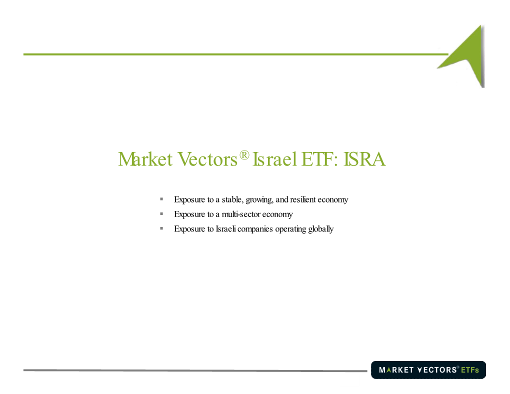 Market Vectors® Israel ETF: ISRA