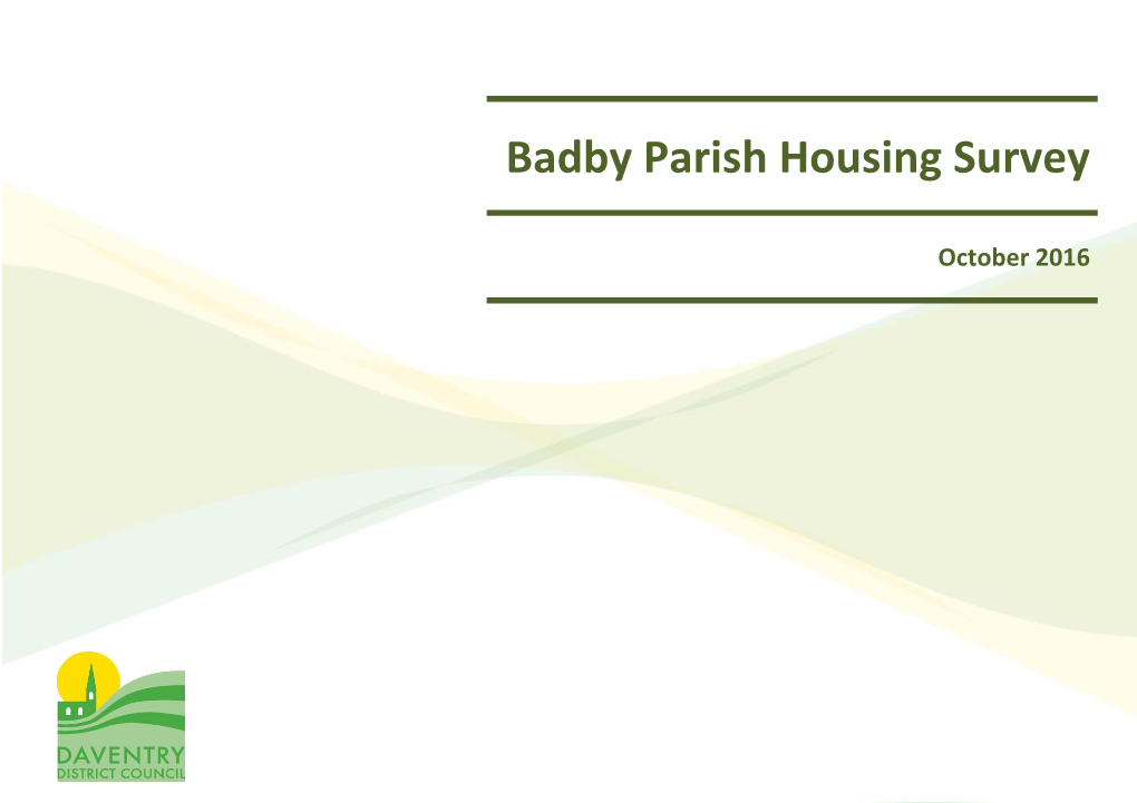 Badby Parish Housing Survey