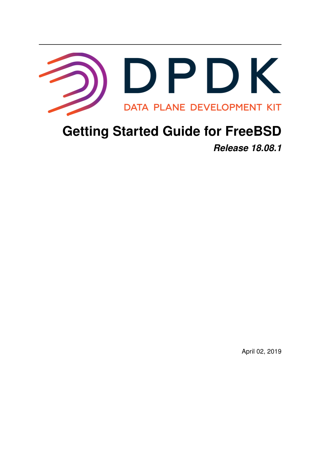 Getting Started Guide for Freebsd Release 18.08.1