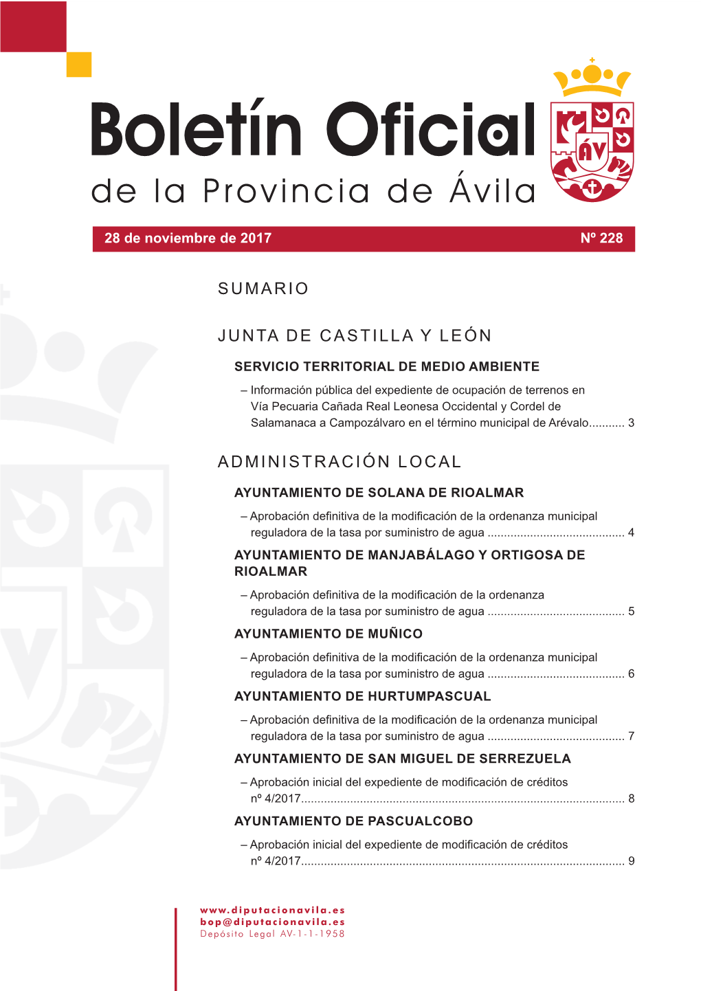 Junta De Castilla Y León Administración Local Sumario