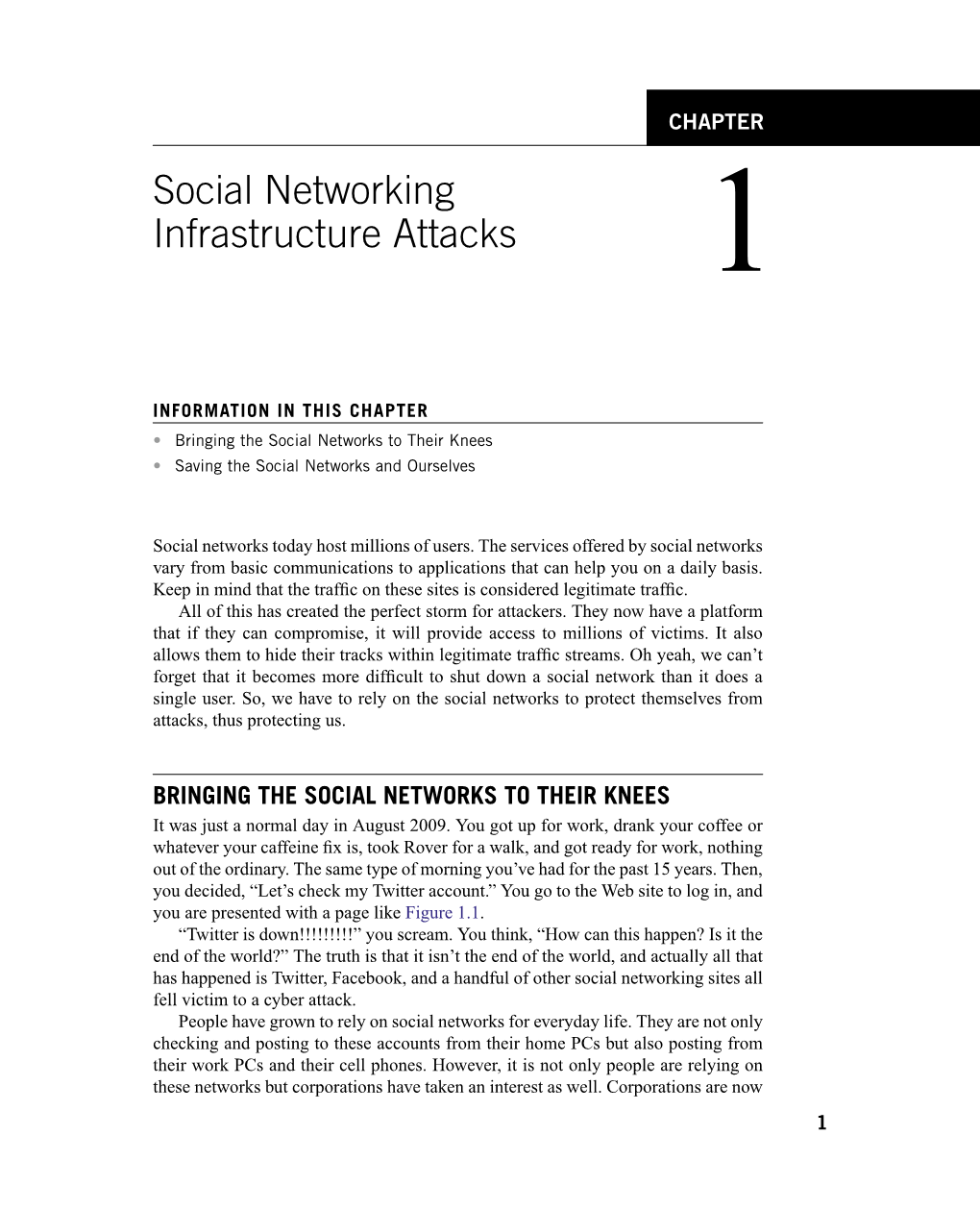 Social Networking Infrastructure Attacks 1