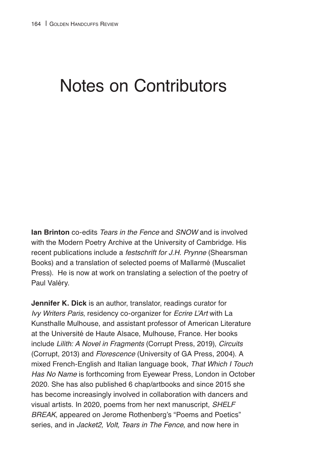 Notes on Contributors